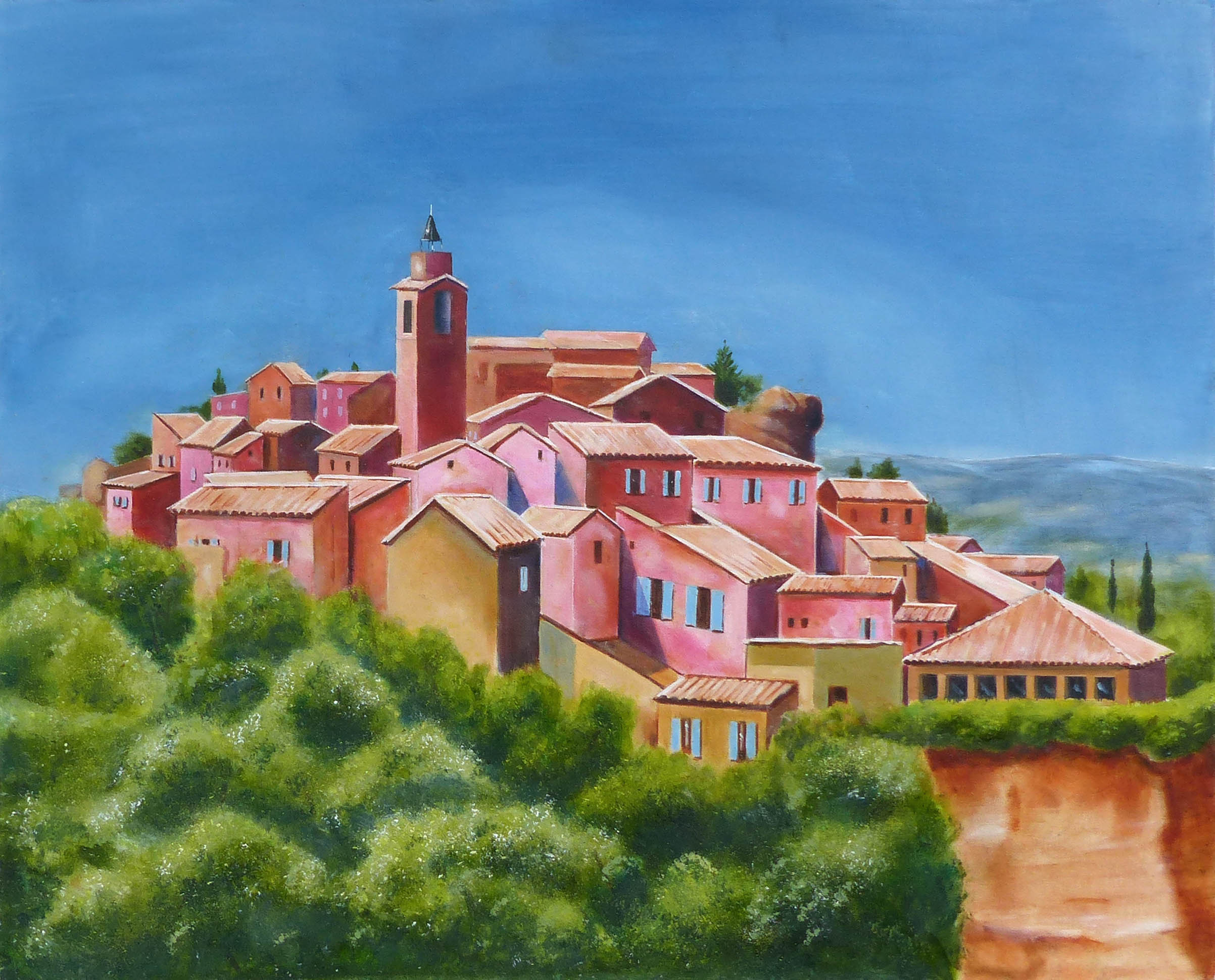 A typical hilltop village in the South of France, as seen from afar. Seemingly timeless.